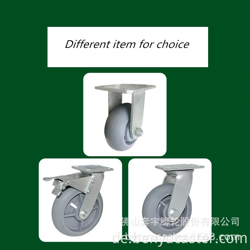 5 "pp np pu tpr pvc nylon tpe gusseisern leges schwere graue Farbe Cater Wheel